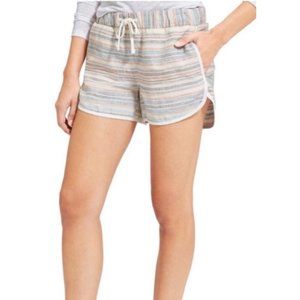Athleta Linen Shorts Summery Striped Beachside Running Style - Size 6
